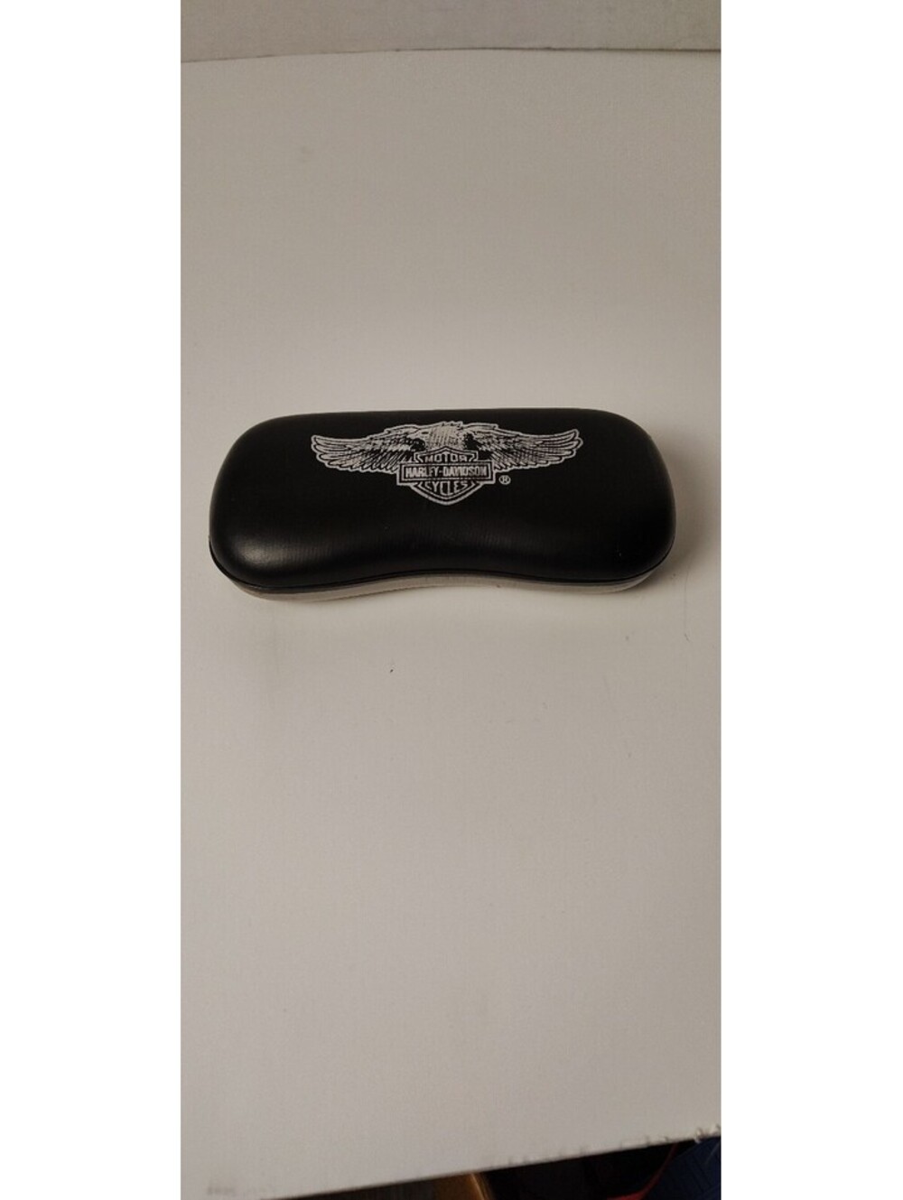 Harley-Davidson Black and Silver Winged Logo Eyeglass Case